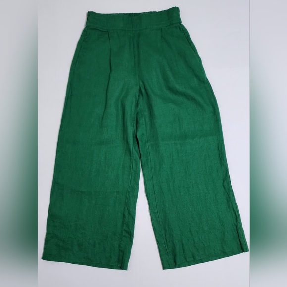 LOFT Beach 100% Linen Wide Leg Pants Size M Casual Coastal Resort Boho Vacation - Picture 11 of 12